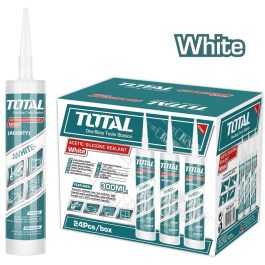 TOTAL ACETIC SILICONE SEALANT WHITE 300ML THT3511 TOTAL ΣΙΛΙΚΟΝΗ ΛΕΥΚΗ 300ML THT3511